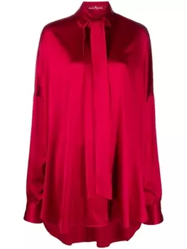 Ermanno Scervino рубашка из смесового шелка с бантом, красный