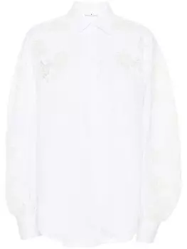 Ermanno Scervino рубашка с цветочной аппликацией, белый