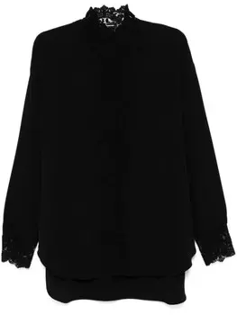 Ermanno Scervino рубашка с цветочной аппликацией, черный