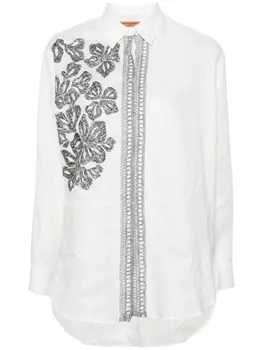 Ermanno Scervino рубашка с цветочной вышивкой, белый