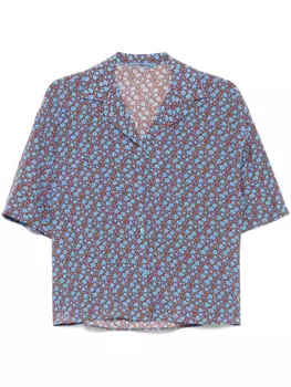 Ermanno Scervino рубашка с цветочным принтом, коричневый