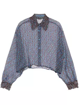 Ermanno Scervino рубашка с цветочным принтом, синий