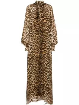 Ermanno Scervino шелковая накидка с анималистичным принтом, нейтральный цвет