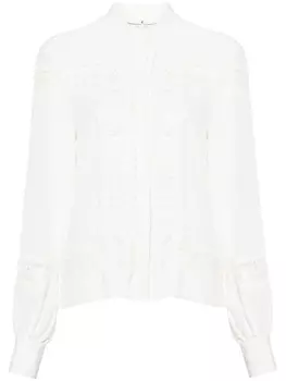 Ermanno Scervino шелковая рубашка с кружевом, белый