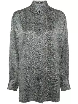 Ermanno Scervino шелковая рубашка с рисунком в елочку, черный