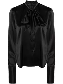 Ermanno Scervino шелковая рубашка с завязанным воротом, черный