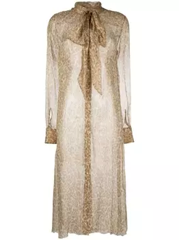 Ermanno Scervino шелковое платье миди, коричневый