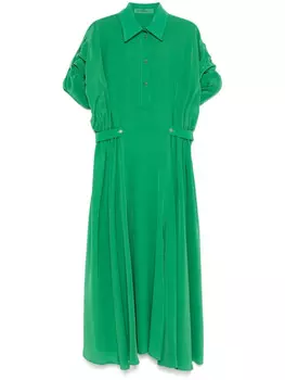 Ermanno Scervino шелковое платье миди, зеленый