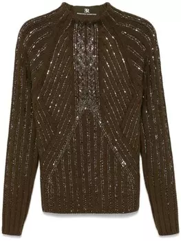 Ermanno Scervino свитер с кристаллами, зеленый