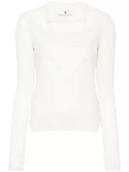 Ermanno Scervino свитер с кружевной вставкой, нейтральный цвет