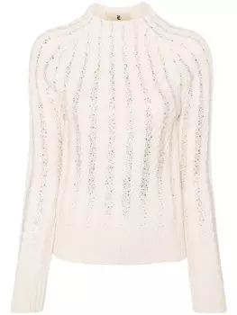 Ermanno Scervino свитер, украшенный стразами, нейтральный цвет