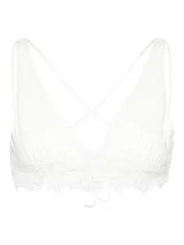Ermanno Scervino топ бикини с цветочным кружевом, нейтральный цвет