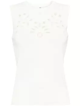 Ermanno Scervino топ с английской вышивкой, нейтральный цвет