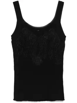 Ermanno Scervino топ с ажурными вставками, черный