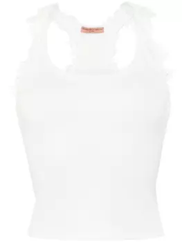 Ermanno Scervino топ с цветочной аппликацией, белый