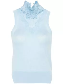 Ermanno Scervino топ с цветочной аппликацией, синий