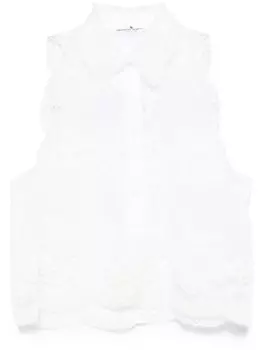 Ermanno Scervino топ с цветочной вышивкой, белый