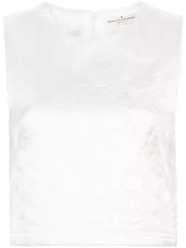 Ermanno Scervino топ с цветочной вышивкой, нейтральный цвет