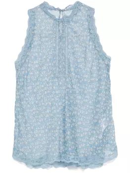 Ermanno Scervino топ с цветочным принтом, синий