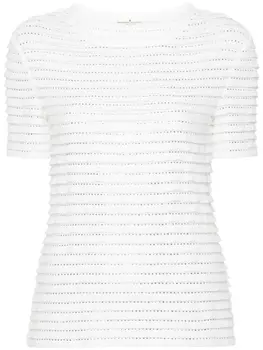 Ermanno Scervino топ с кристаллами и оборками, белый