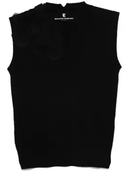 Ermanno Scervino топ с кружевной аппликацией, черный