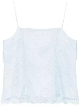 Ermanno Scervino топ с кружевным верхом, синий