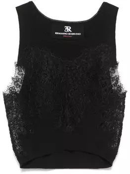 Ermanno Scervino топ с кружевом, черный
