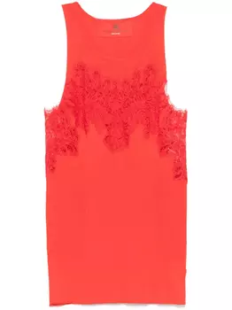 Ermanno Scervino топ с кружевом, красный