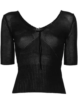 Ermanno Scervino топ с V-образным вырезом, черный