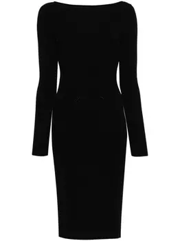Ermanno Scervino трикотажное платье с вырезом-лодочкой, черный