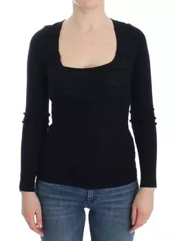 Ermanno Scervino трикотажный шерстяной эластичный свитер женский топ, синий