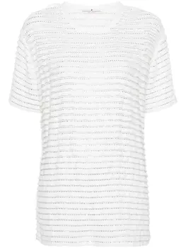 Ermanno Scervino трикотажный топ со стразами, белый