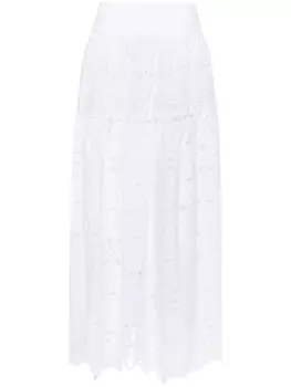 Ermanno Scervino юбка макси с английской вышивкой, белый
