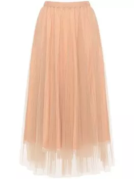 Ermanno Scervino юбка миди из тюля, нейтральный цвет