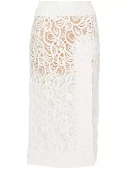 Ermanno Scervino юбка с вышивкой, белый