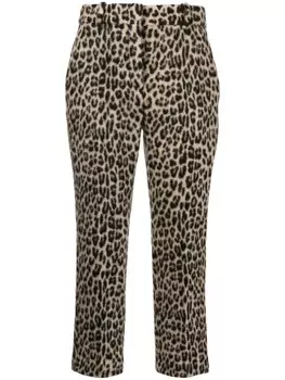 Ermanno Scervino укороченные брюки с леопардовым принтом, коричневый