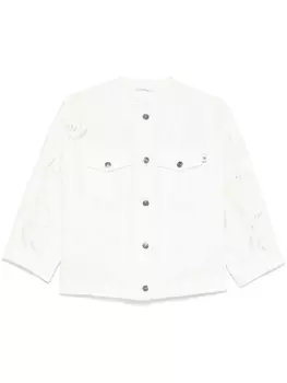 Ermanno Scervino жакет с цветочной кружевной аппликацией, белый