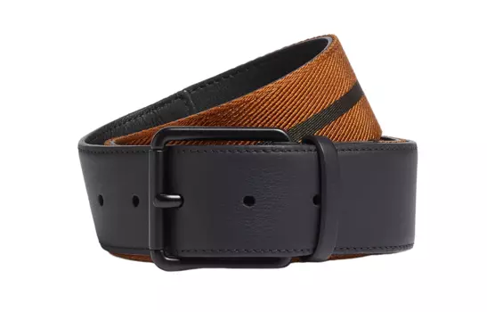 Ermenegildo Zegna Кожаный ремень мужской черный