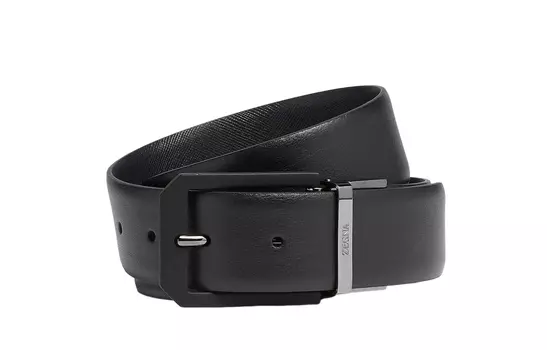 Ermenegildo Zegna Кожаный ремень мужской черный