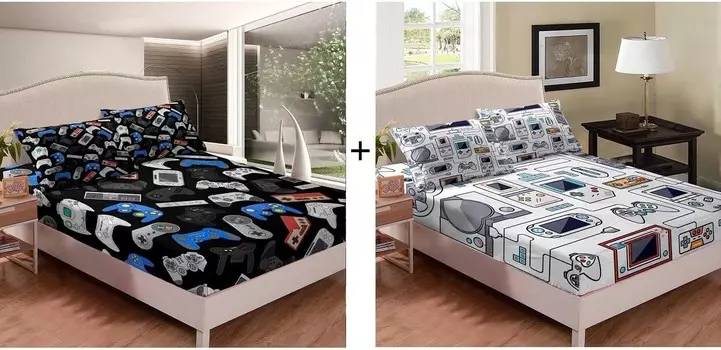 Erosebridal, 6 шт., игровая простыня, полный размер для детей, мальчиков, простыни для видеоигр, декор для спальни