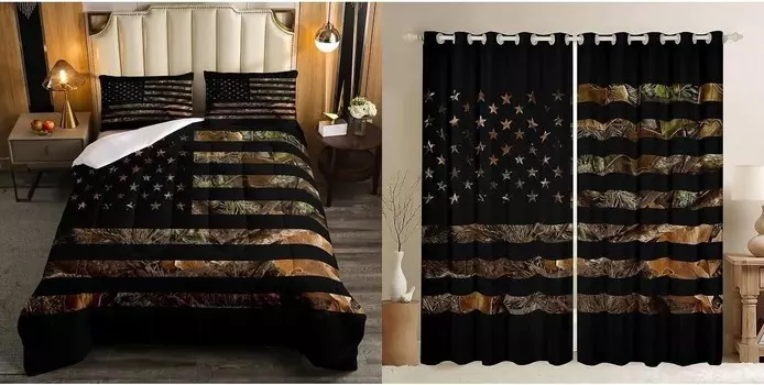 Erosebridal, 7 предметов, камуфляжная кровать в сумке Queen: комплект одеял с камуфляжным американским флагом и комплектом простыней