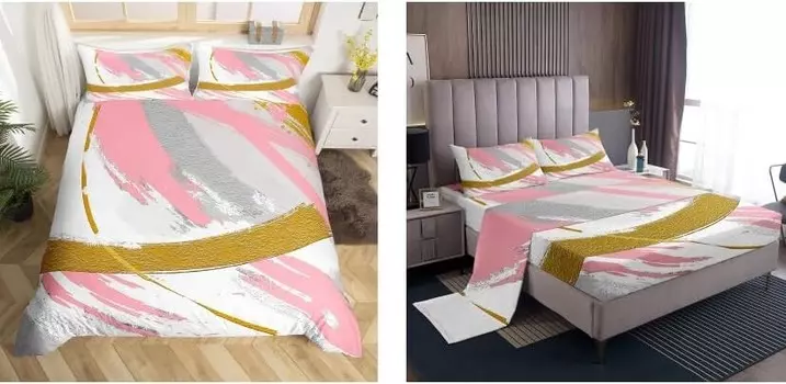 Erosebridal 7 шт. Набор простыней для масляной живописи Queen + мазки пододеяльника Queen