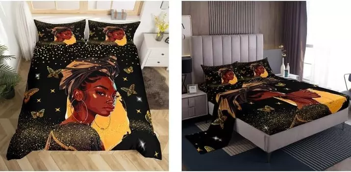 Erosebridal Черный комплект простыней для девочек Twin + черно-золотой комплект пододеяльников Twin (5 шт.)