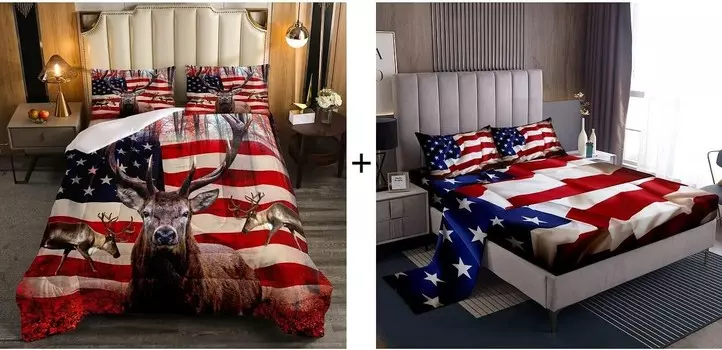 Erosebridal, комплект из 7 одеял с американским флагом и простыней, комплект постельного белья в полоску для мальчиков и подростков в полоску США