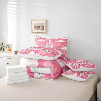 Erosebridal комплект одеяла принцессы для девочек, Pink White