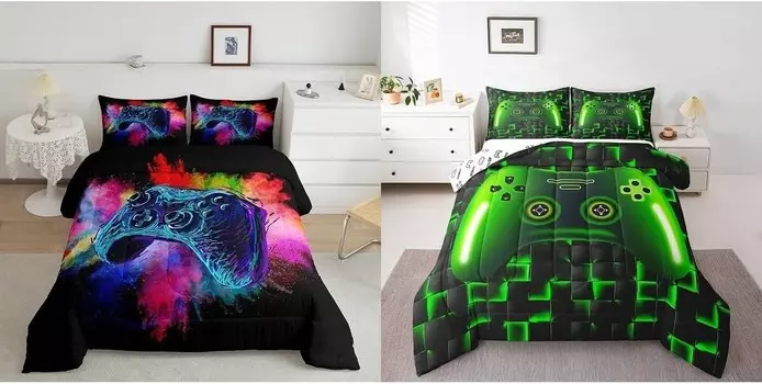 Erosebridal, комплекты игрового полноразмерного детского постельного белья из 6 предметов для мальчиков и девочек, темно-синий, зеленый, черный, розовый