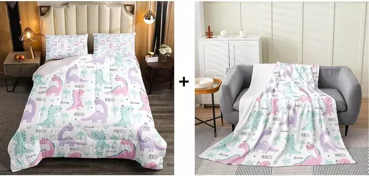 Erosebridal милое одеяло с динозавром, полное + одеяло 40x50, подарок для детей, мальчиков и девочек