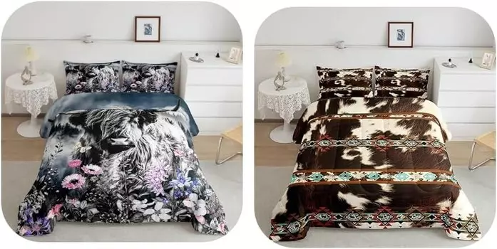 Erosebridal Набор одеял из 6 предметов из горной коровы и воловьей кожи + наволочки