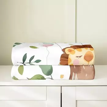 Erosebridal Одеяло с милым принтом льва, детское одеяло 30x40, кавайное одеяло с воздушными шарами и деревьями, теплое флисовое одеяло с мультяшной дикой природой для мальчиков, зелено-коричневое пушистое одеяло для дивана-кровати, Green Brown Y...