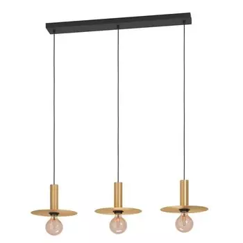 ESCANDELL подвесной светильник стальной черный, матовая латунь E27 3X40W Д:95см Ш:25см В:110см с диммированием EGLO